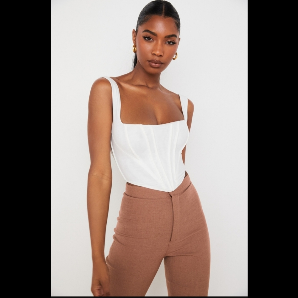 White 'Ninetta' House of CB Mesh Corset Top SOLD OUT - Medium